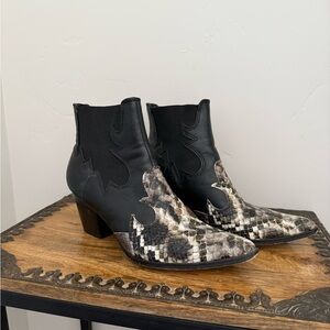 Coconuts by Matisse Black Snake Print Ankle Boots